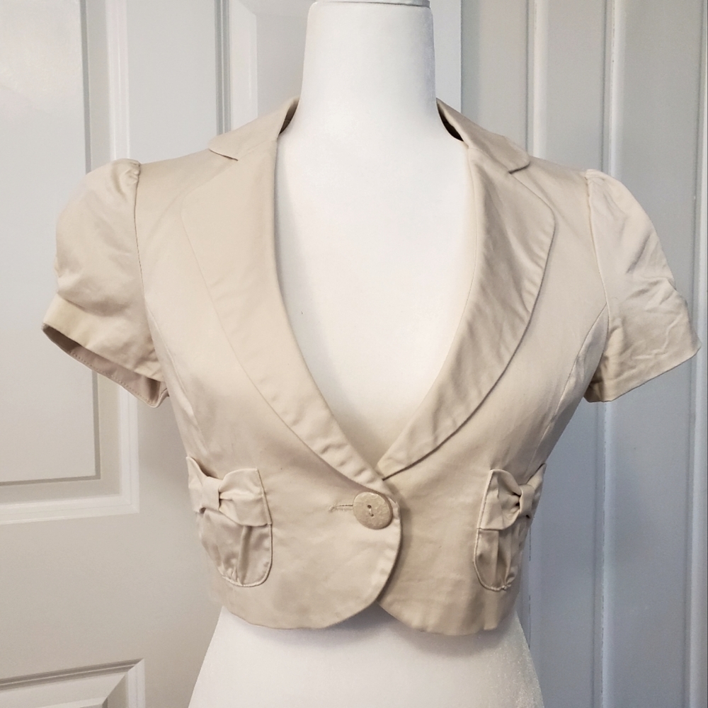 Orsay Satin Cropped Bolo Jacket Size M